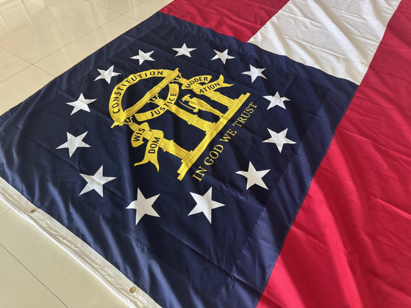 Georgia Official 10'x15' Embroidered Flag ROUGH TEX® 600D Flags