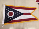 Ohio Gold Fringe 3x5 Cotton Flag Sleeve Indoor