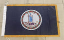 Virginia Gold Fringe 3x5 Cotton Flag Sleeve Indoor