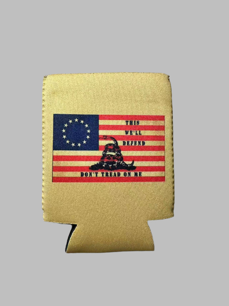 Betsy Ross Gadsden Jacket Can Holder Drink Koozie