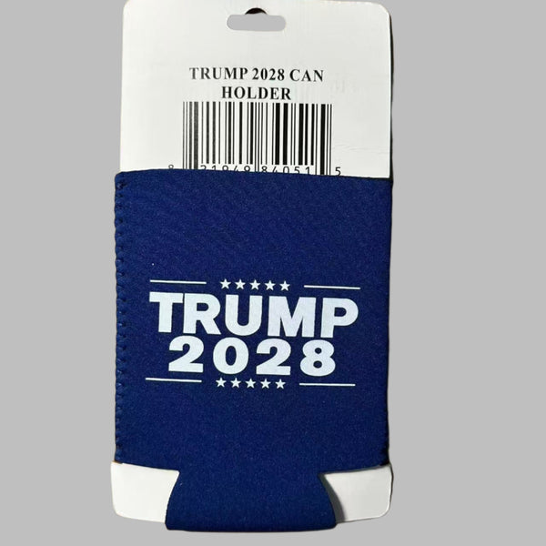 Trump 2028 Blue Jacket Can Holder Drink Koozie