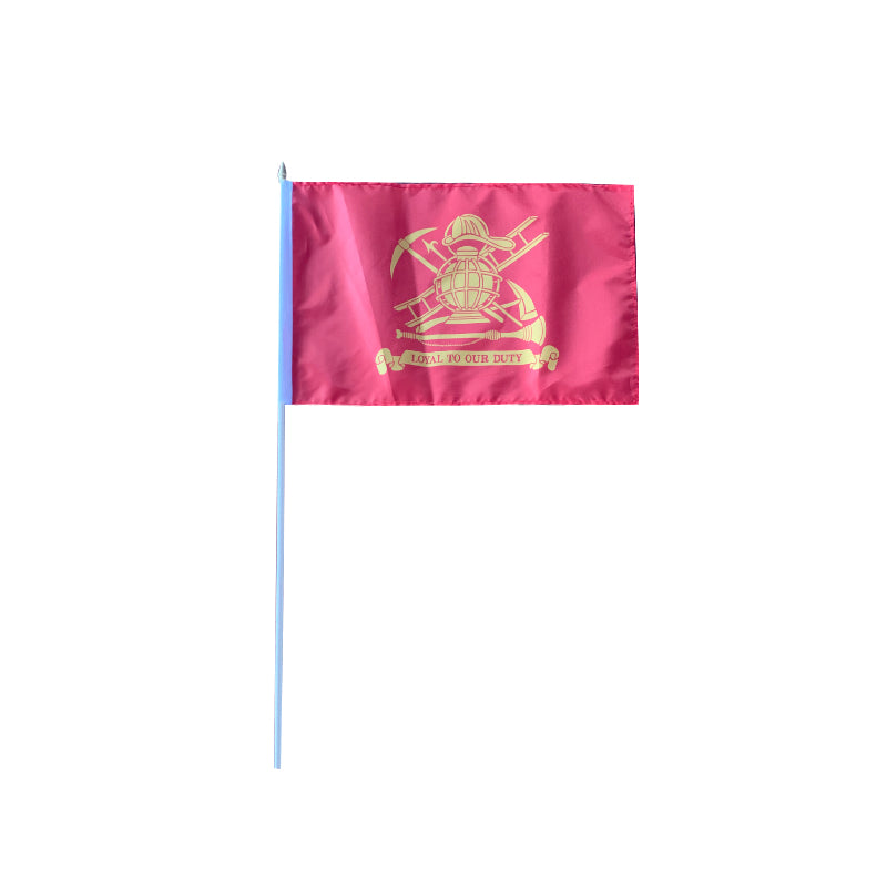 Firefighter Loyal to Our Duty Fire Department Flags 12x18 Inches Stick Flags 30" Wooden Gold Wood Spear