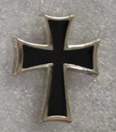 Black Christian Cross Lapel Pin