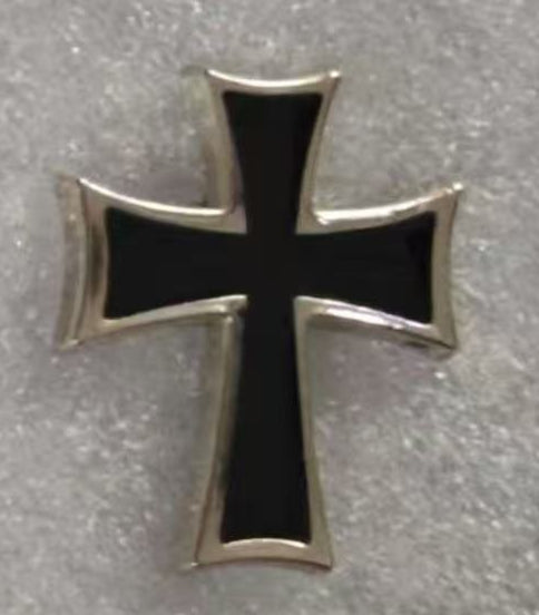 Black Christian Cross Lapel Pin