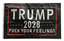 Trump 2028 Fuck Your Feelings Black 3'X5' Flag ROUGH TEX® 68D