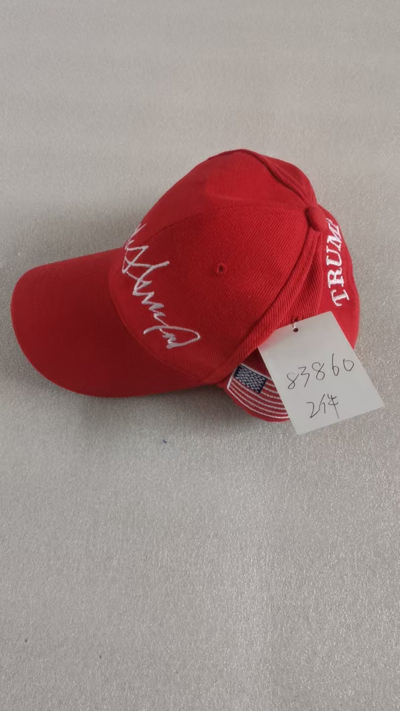 Donald Trump Signature Red Embroidered Cap