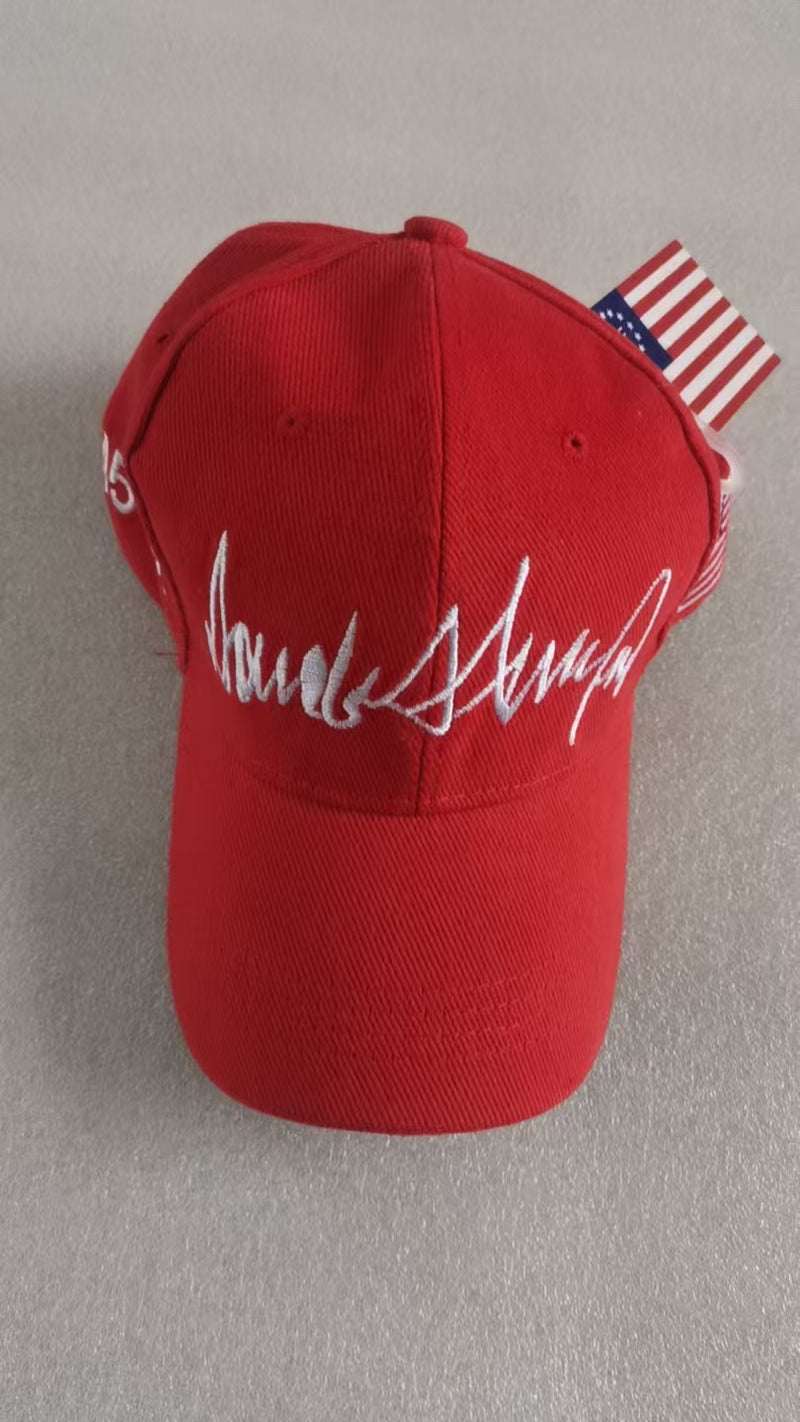 Donald Trump Signature Red Embroidered Cap