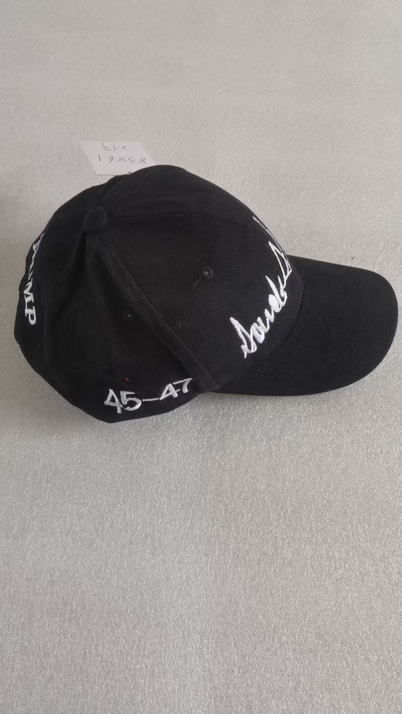 Donald Trump Signature Black Embroidered Cap