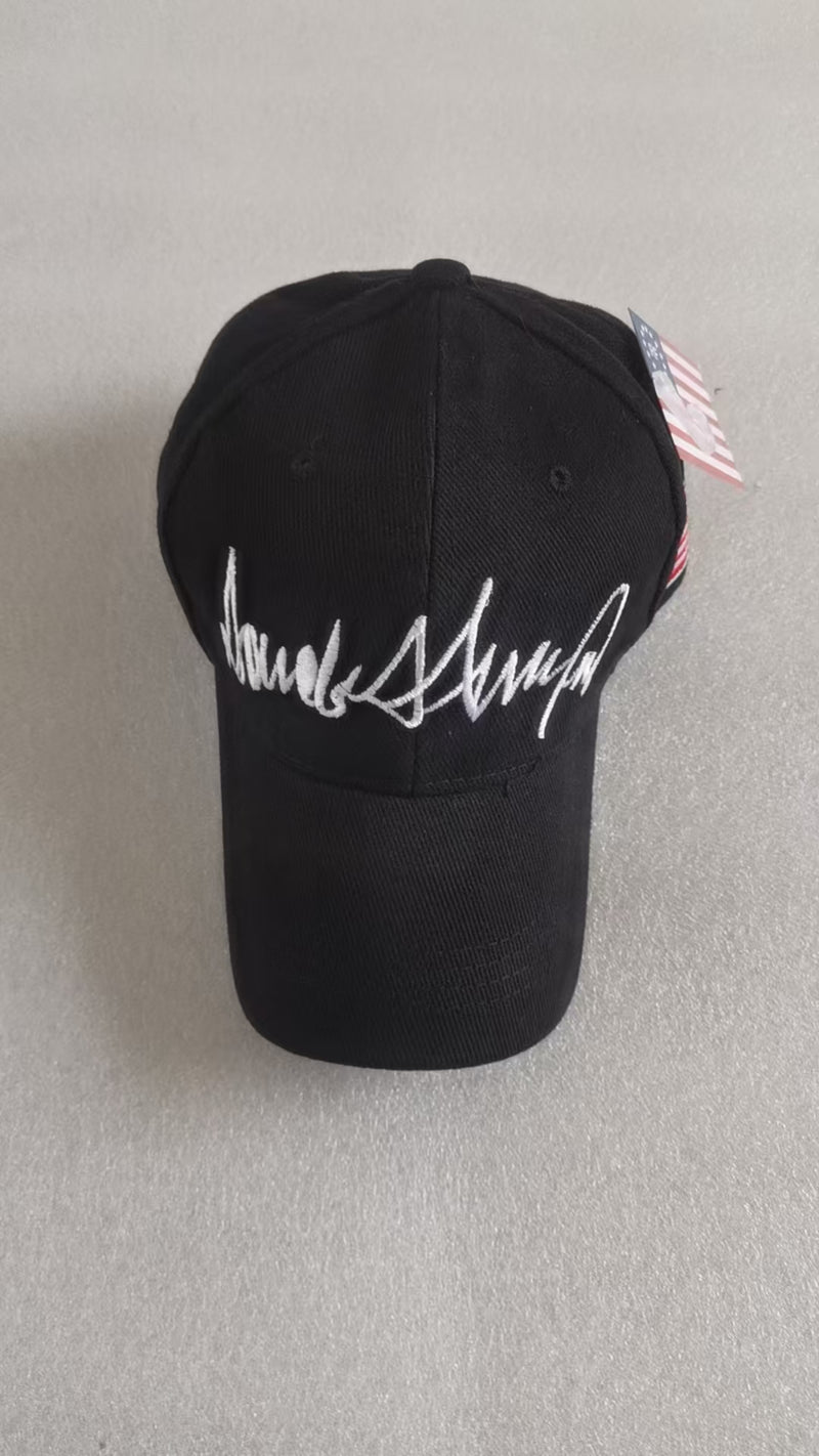 Donald Trump Signature Black Embroidered Cap