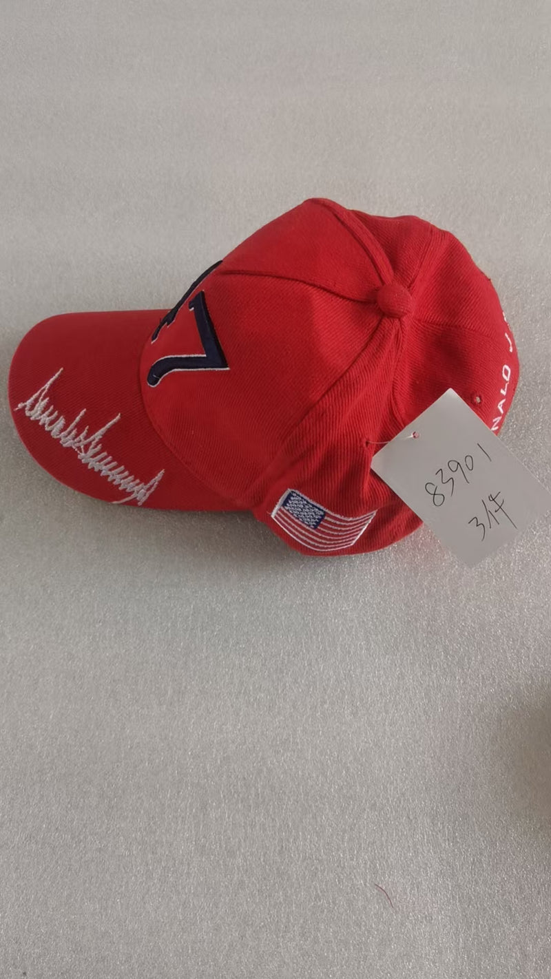 47 Signature Donald J Trump Red Embroidered Cap