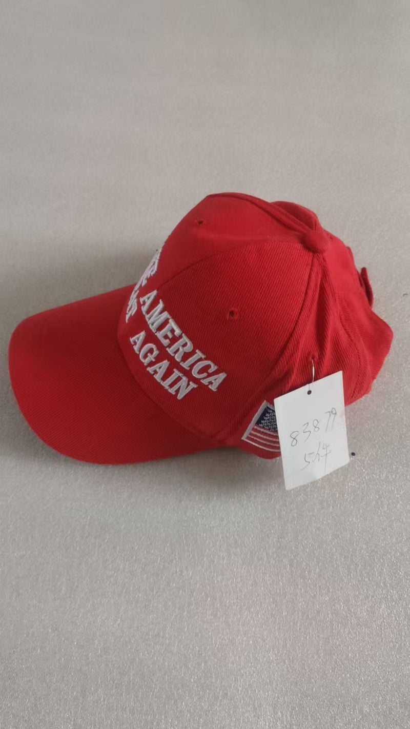 Make America Great Again 45 47 USA Red Embroidered Cap