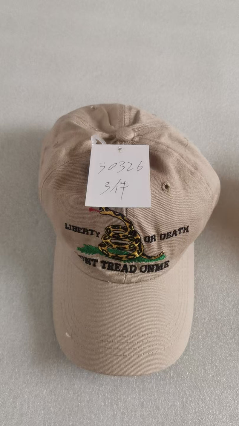 Gadsden Don' t Tread On Me Beige Embroidered Cap