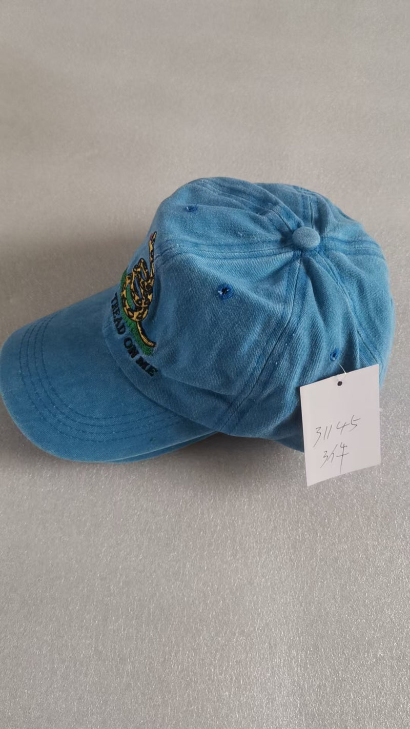 Gadsden Don't Tread On Me Light Blue Embroidered Cap