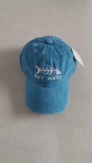 Key West Fish Bone Light Blue Embroidered Cap