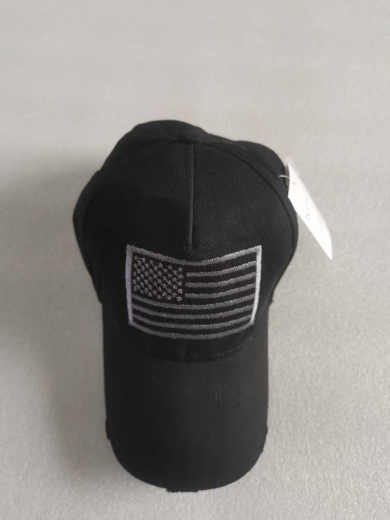 USA Blackout with Silver Patch Embroidered Cap