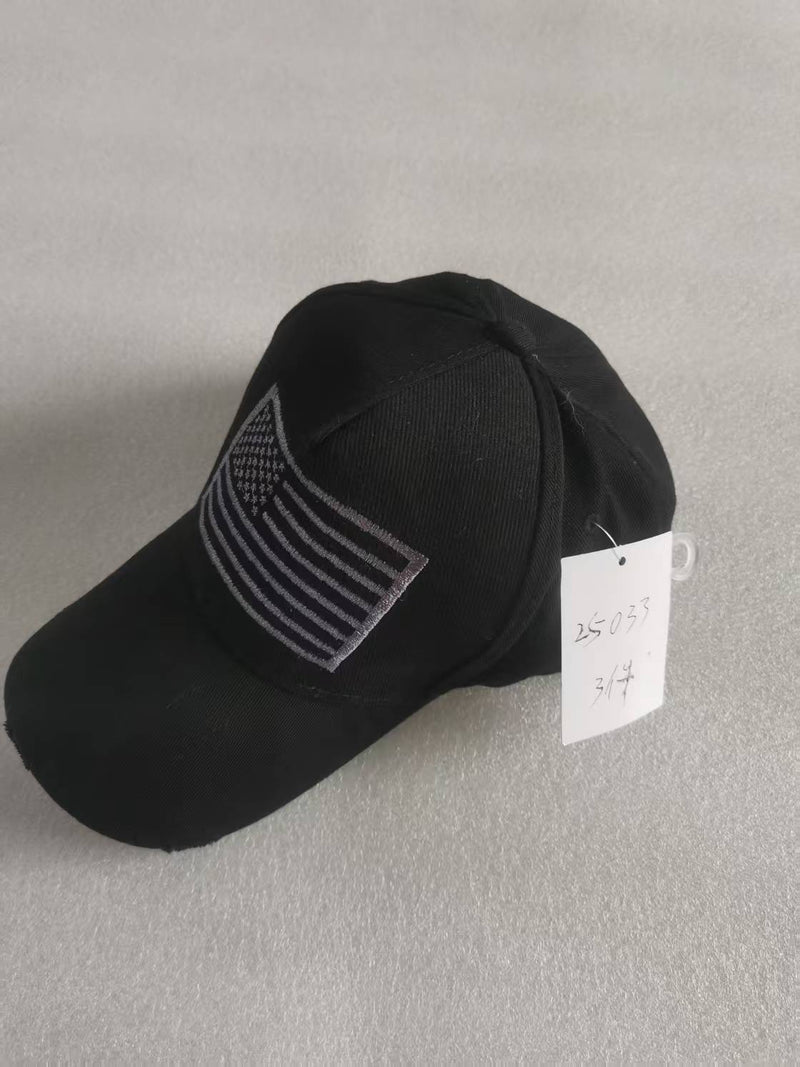USA Blackout with Silver Patch Embroidered Cap