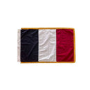 France Cotton 3x5 Feet Indoor Sleeve Grommet Flag Gold Fringe