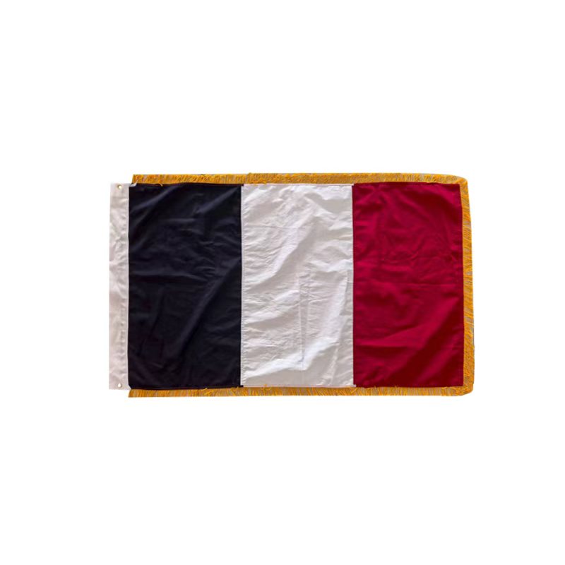 France Cotton 3x5 Feet Indoor Flag Gold Fringe