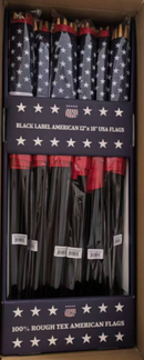 American Flags Mourning U.S.A. Black Painted Wooden Staffs 8"×12" USA Stick Flags Outdoor Indoor Use Blackout Wood Staff 48 Flags