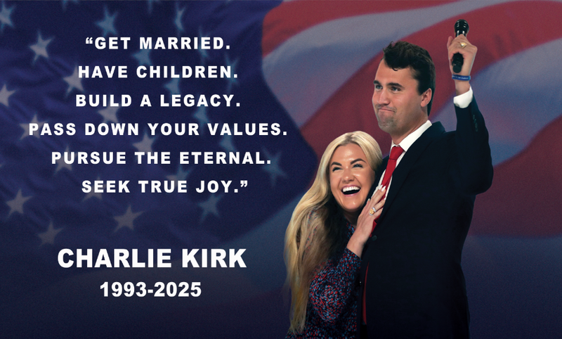 Charlie & Erika Kirk Turning Point Memorial Flags 3x5 Ships September 30