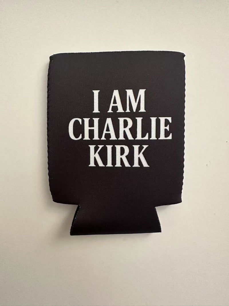 I Am Charlie Kirk Double Sided USA Can Koozies Holders Ships Oct 7 12 Packs