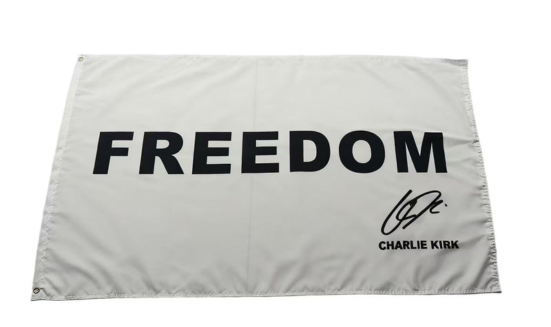 Freedom Charlie Kirk Signature Series 100D White Flags 3x5 Feet Rough Tex