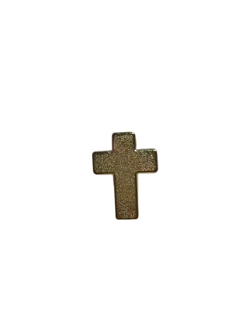 Gold Glitter Christian Cross Lapel Pin 12 Pack