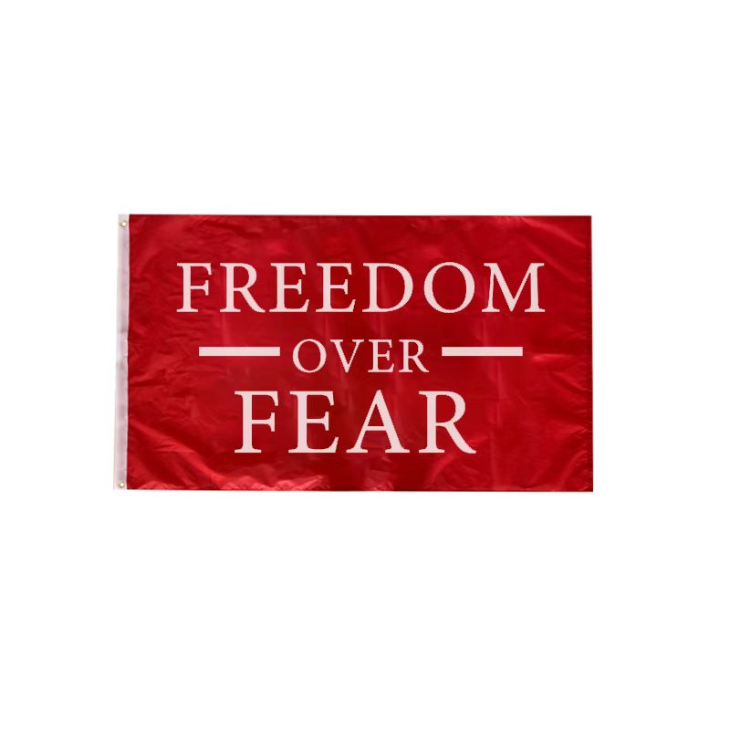 Freedom Over Fear Red American Remember Charlie Kirk Memorial Flags 3x5 Double Sided Brass Grommets