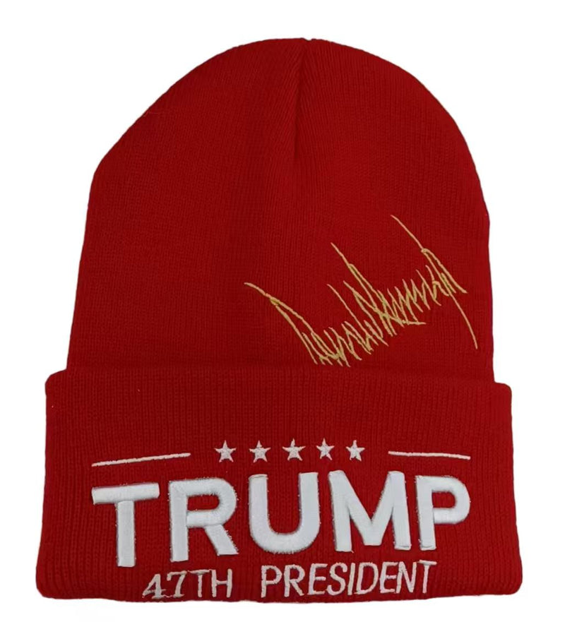 Trump 47th President Signature Series Winter Watch Hats Red & Black