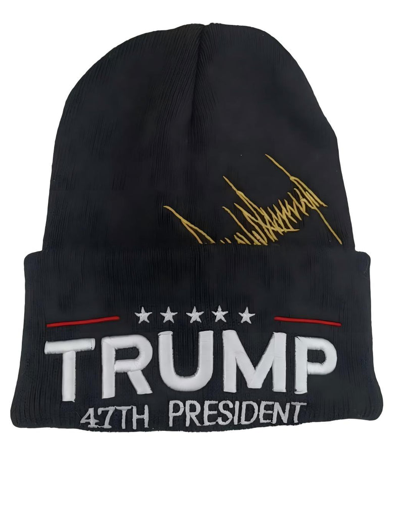 Trump 47th President Signature Series Winter Watch Hats Red & Black