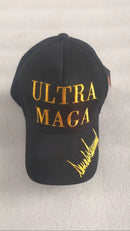 Ultra Maga Signature Caps Black & Gold Donald J Trump