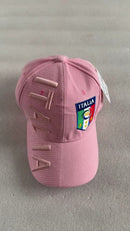 Italia Pink Embroidered Cap Italy Crest