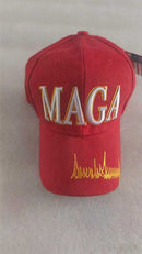 Trump Signature MAGA Red USA American Flag 45 47 Caps