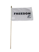 Freedom Charlie Kirk Wooden Stick Flags 8x12 Inches Signature Series