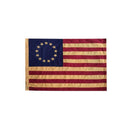 Betsy Ross American Flags Dark Vintage Tea Stained 100% Cotton 3x5 Feet Embroiered Stars All Sewn Stripes 1776 2026 Commemorative Collectors Gifts