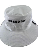 American Flag White Freedom USA Safari Travel Golf Hat Embroidered