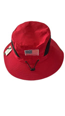 American Flag Red Freedom USA Safari Travel Golf Hat Embroidered