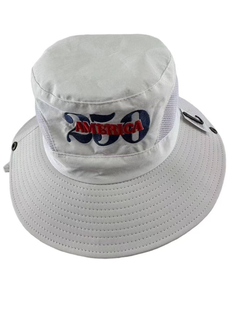 1776 America at 250th Anniversary  White USA Safari Travel Golf Hat Embroidered
