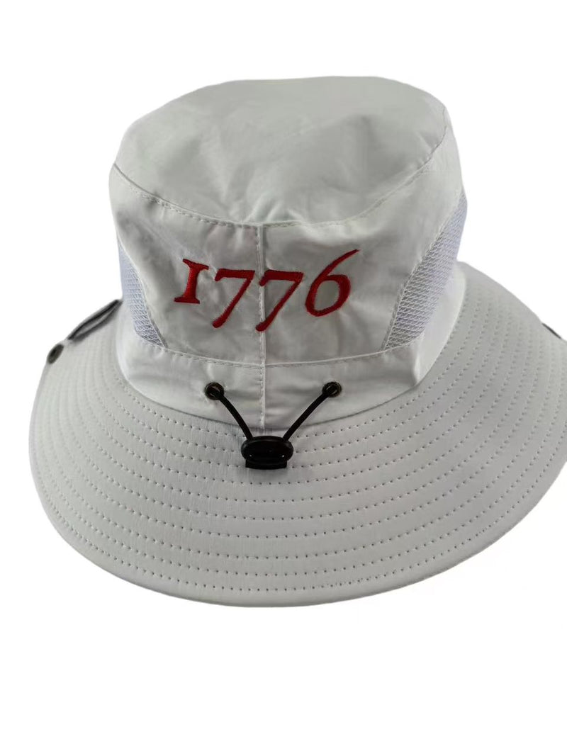 1776 America at 250th Anniversary  White USA Safari Travel Golf Hat Embroidered