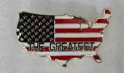 American The Greatest Nation USA Map United States of America Flag Lapel Pins