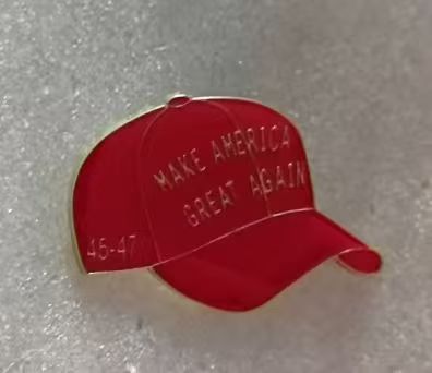 President Donald J Trump Commemorative 45 47 MAGA Red Hat Lapel Pin