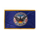 Atlanta City Flags Georgia State & USA American Premium Indoor Flag Sets Complete 8 Feet Oak Pole Brass Spear Eagle Golden Fringed Flags Rope Base