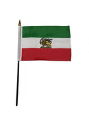 Iran Sun Historic Freedom Ensign of Iran Pahlavi Safaviv 4x6 Inch Wood Stick Flags Gold Spear Black Painted Sewn Edges In Stock