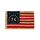 Bennington '76 Light Vintage Colonial Americana Cotton Sewn Flag Brass Grommets