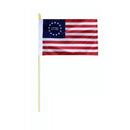 Betsy Ross 1776 4x6 Inch Stick Flags Colonial America Founders Limited Edition Plain Wood Staff