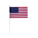 American Cotton U.S.A. Stick Flags Made In USA 8"×12" 24" Wooden Staffs Gold Wood Spear