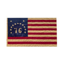 Bennington '76 Light Vintage Colonial Americana Cotton Sewn Flag – Tea Stained Historic Flag with Brass Grommets – 5x8 Ft