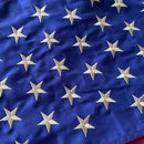 American Heritage 100% Natural Vintage Cotton USA 50 Embroidered Stars All Sewn Stripes Brass Grommets 12.5" Inches × 8' Feet Pulldowns