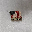 American Veteran Gold-Plated Flag Lapel Pin | Hard Enamel | Military Collector Pin