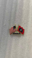 American Veteran Dual Flag Friendship Gold-Plated Lapel Pin